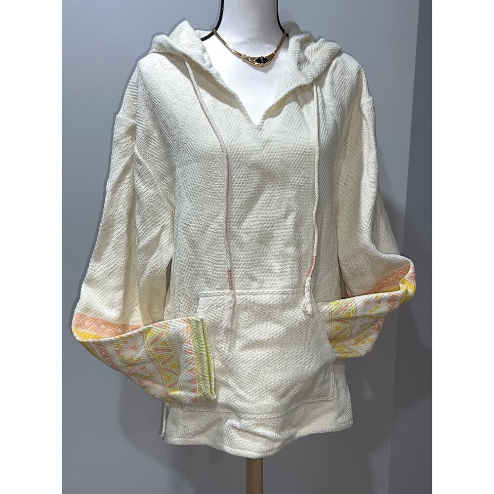 Beach Life by LADRFT Multicolor Striped 100% Cotton Hoodie Size L New
